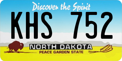 ND license plate KHS752