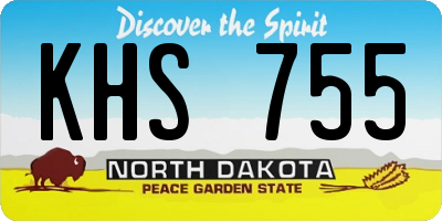 ND license plate KHS755