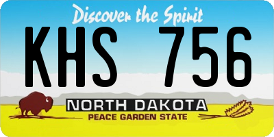 ND license plate KHS756