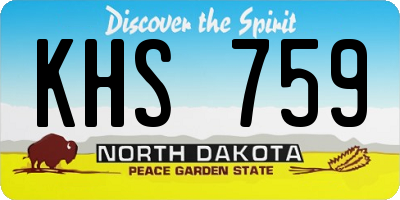 ND license plate KHS759