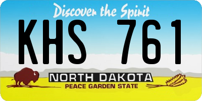 ND license plate KHS761