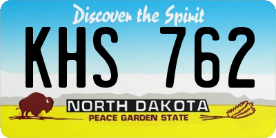 ND license plate KHS762
