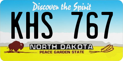 ND license plate KHS767