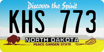 ND license plate KHS773