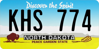 ND license plate KHS774