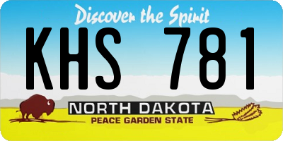 ND license plate KHS781