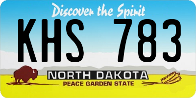 ND license plate KHS783