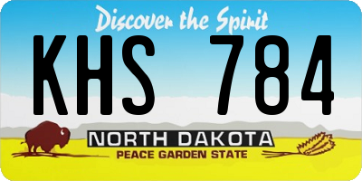 ND license plate KHS784