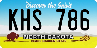 ND license plate KHS786