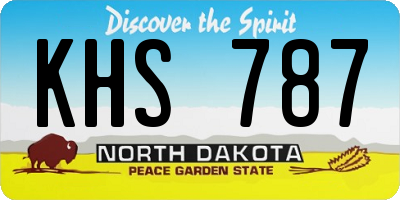 ND license plate KHS787