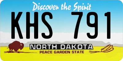ND license plate KHS791