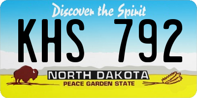 ND license plate KHS792