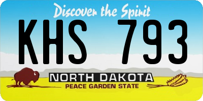 ND license plate KHS793