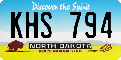 ND license plate KHS794