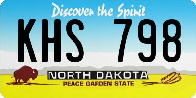 ND license plate KHS798
