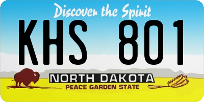 ND license plate KHS801