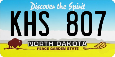ND license plate KHS807