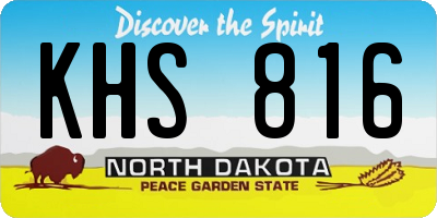 ND license plate KHS816