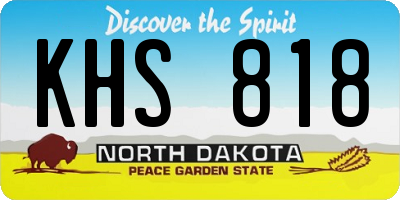 ND license plate KHS818