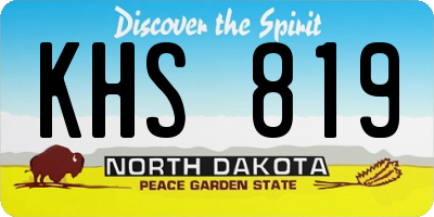 ND license plate KHS819