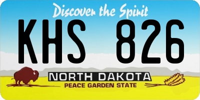 ND license plate KHS826