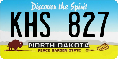 ND license plate KHS827
