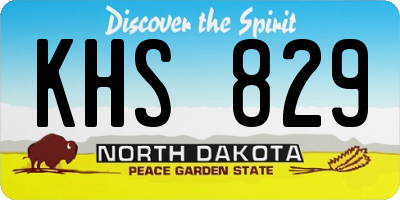 ND license plate KHS829