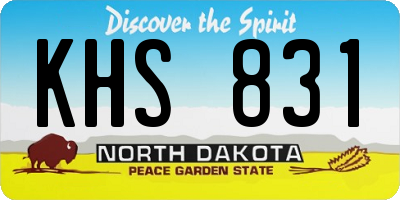 ND license plate KHS831