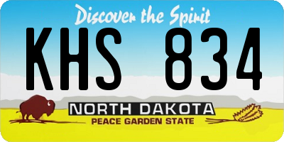 ND license plate KHS834