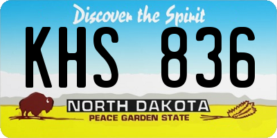ND license plate KHS836