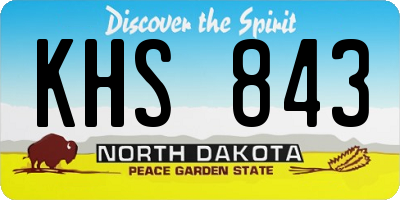 ND license plate KHS843