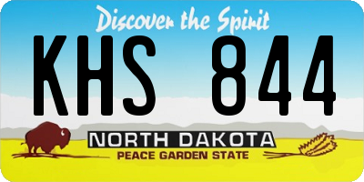 ND license plate KHS844