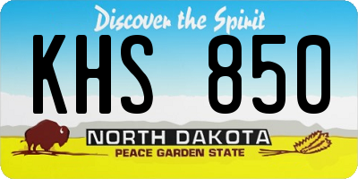 ND license plate KHS850