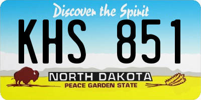 ND license plate KHS851