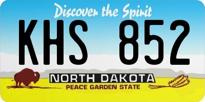 ND license plate KHS852