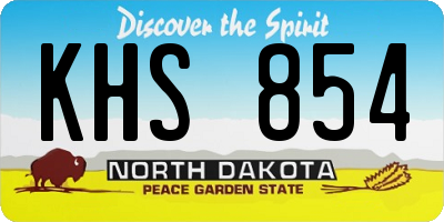ND license plate KHS854