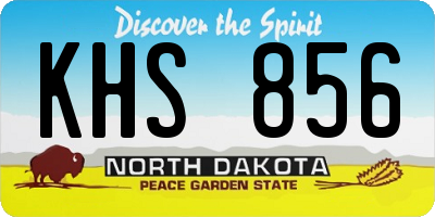 ND license plate KHS856