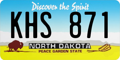 ND license plate KHS871