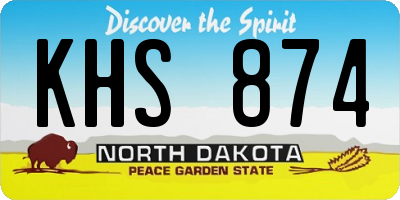 ND license plate KHS874