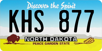 ND license plate KHS877