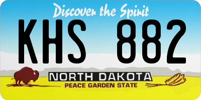 ND license plate KHS882