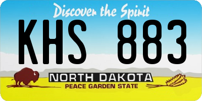 ND license plate KHS883