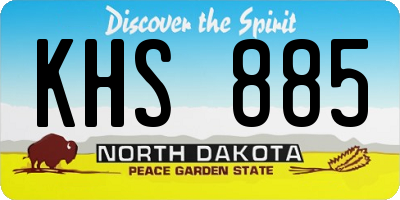 ND license plate KHS885