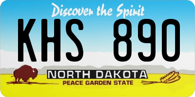 ND license plate KHS890