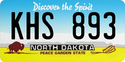 ND license plate KHS893