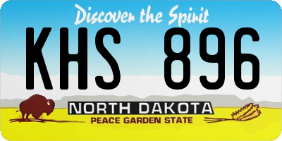 ND license plate KHS896