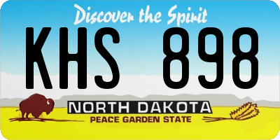 ND license plate KHS898