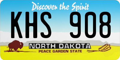ND license plate KHS908