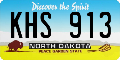 ND license plate KHS913