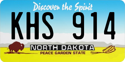 ND license plate KHS914